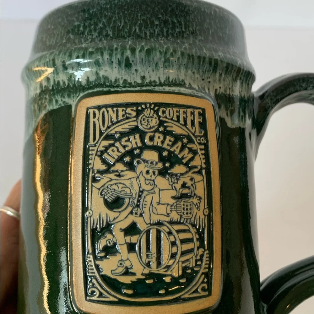 Deneen Pottery Bones Coffee Irish Cream Skeleton Mug
